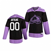Avalanche Customized Black Purple Hockey Fights Cancer Adidas Jersey,baseball caps,new era cap wholesale,wholesale hats